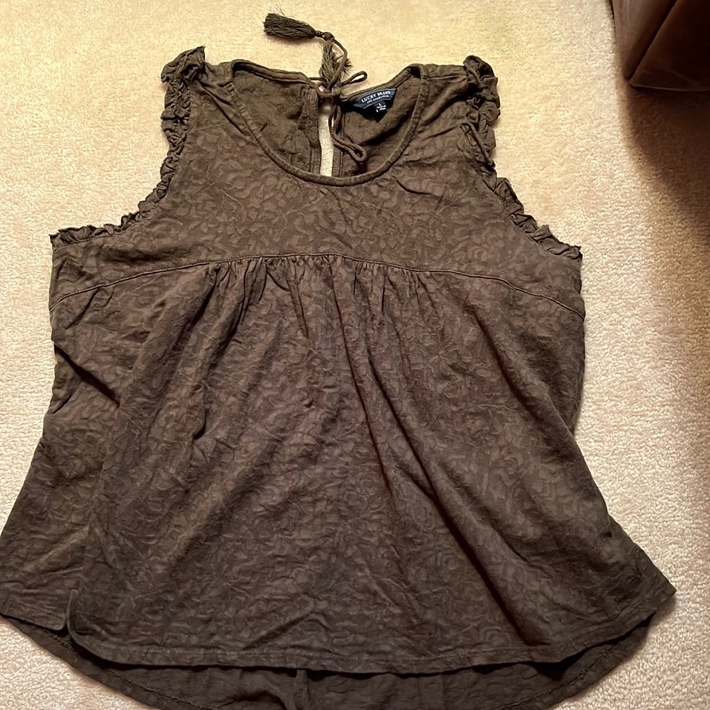 Lucky brand large army green sleeveless top